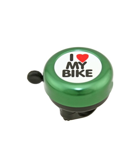 I Love My Bike Bell Green.